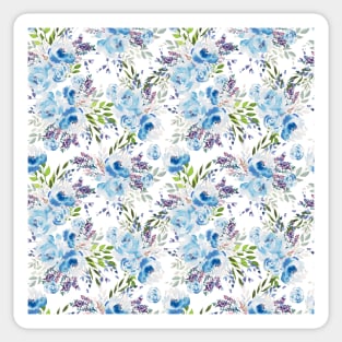 Blue  flowers pattern #11 Sticker